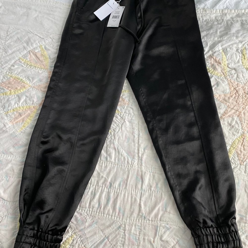 Derek Lam Crosby 10 Black Silk Joggers